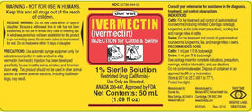 Durvet Ivermectin Injection 1% for Cattles and Swines - 0