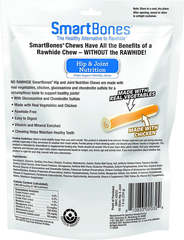 SmartBones Hip & Joint Care Dog Treats (16 chews)