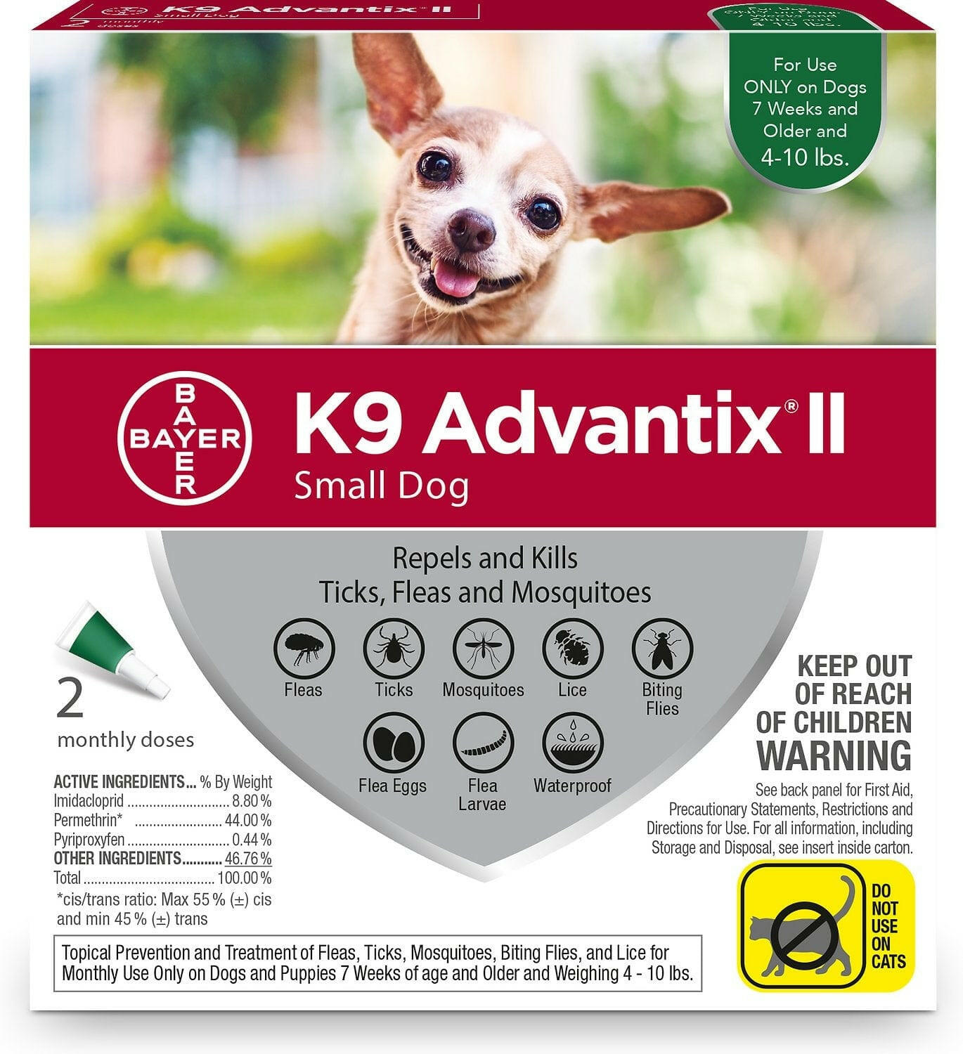 K9 Advantix II for Small Dogs (4 -10 lbs) Green Box