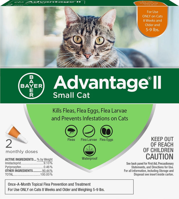 Advantage II Flea Control for Small Cats (5-9 lbs) Orange Box