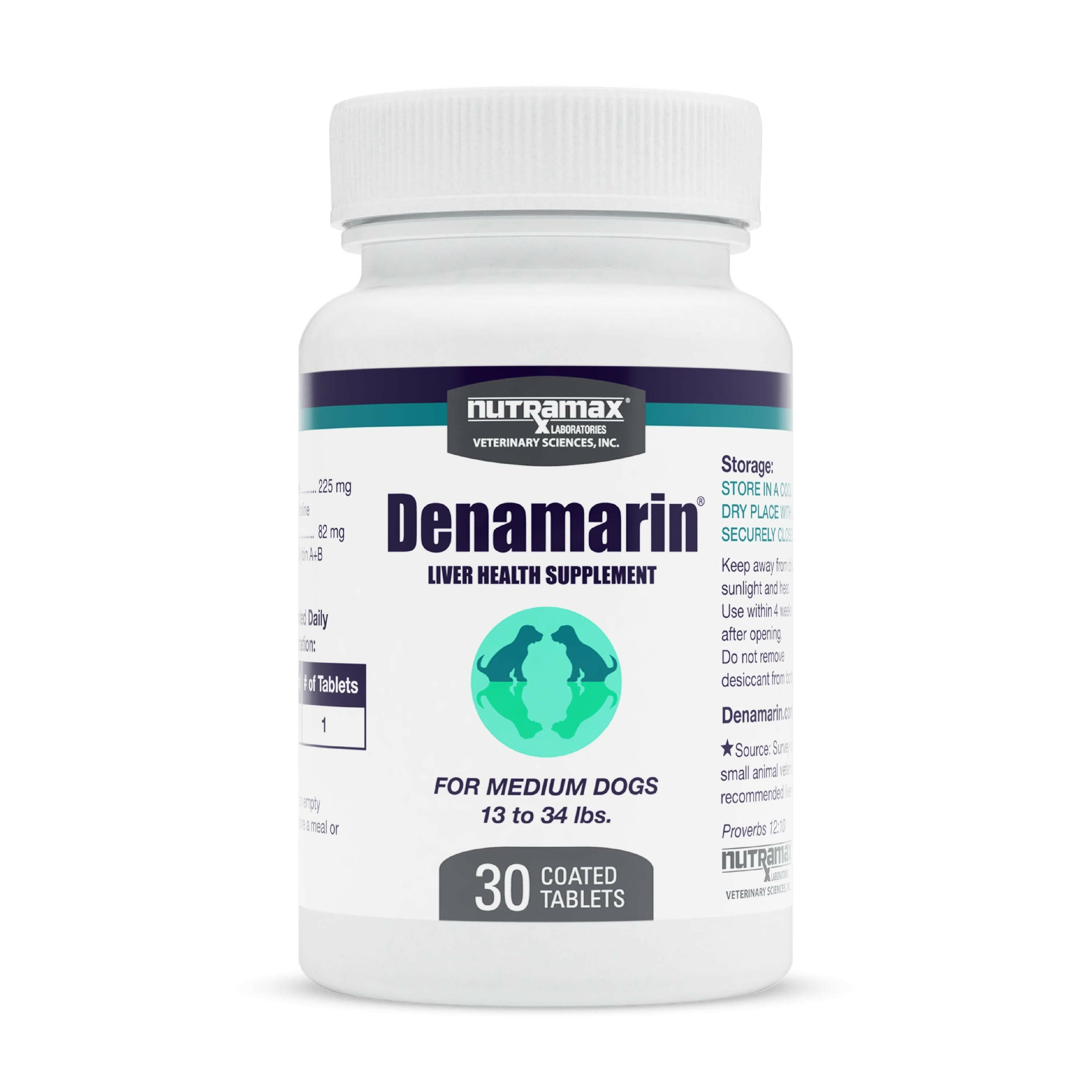 Nutramax Denamarin Liver Health Supplement for Medium Dogs - With S-Adenosylmethionine (SAMe) and Silybin