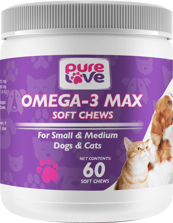 Pure Love Omega-3 Max Soft Chews for Small and Medium Dogs and Cats
