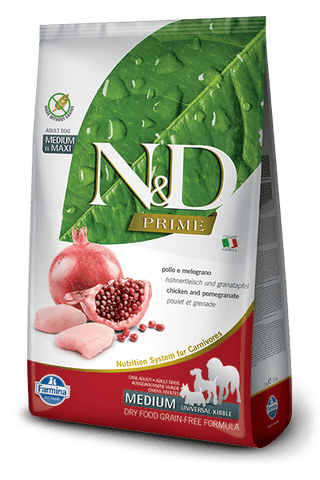 Farmina Prime N&D Natural & Delicious Grain Free Medium Adult Chicken & Pomegranate Dry Dog Food