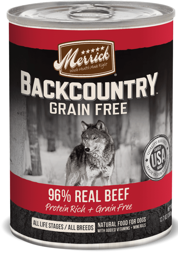 Merrick Backcountry Grain Free 96% Beef Recipe Canned Dog Food