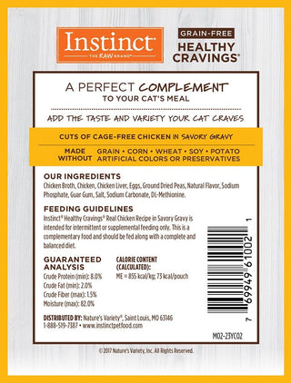 Instinct Healthy Cravings Grain Free Tender Chicken Recipe Meal Topper Pouches for Cats