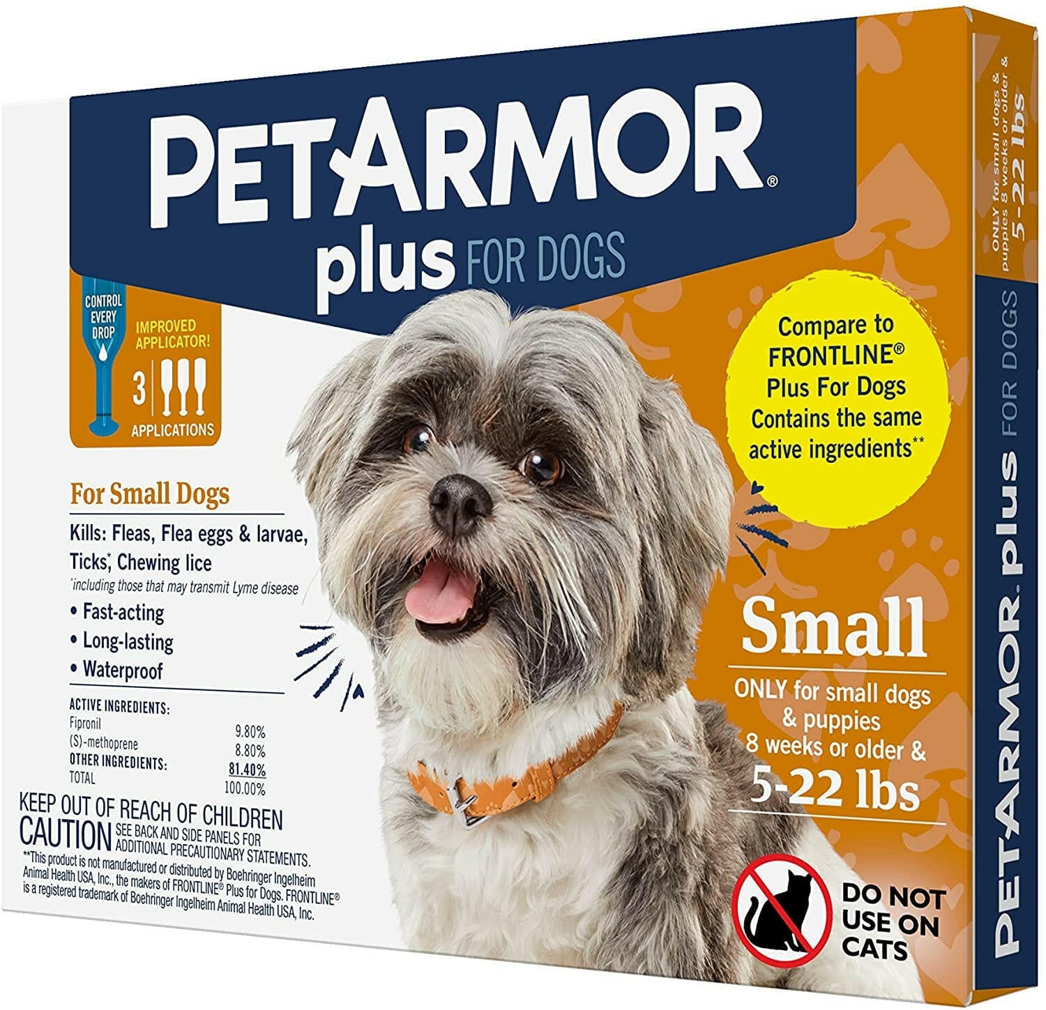 PetArmor Plus Flea & Tick Spot Treatment for Dogs, 5-22 lbs