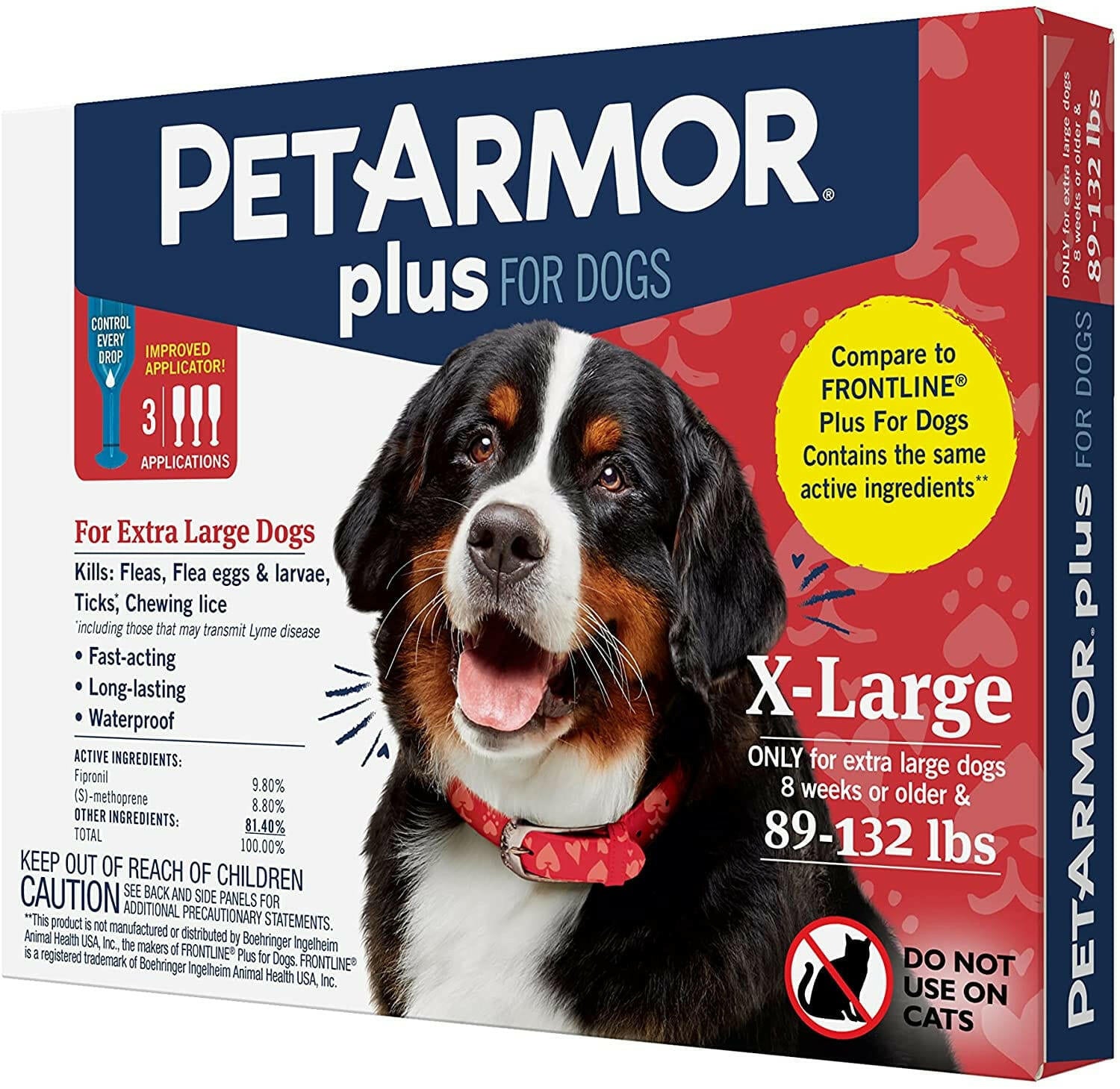 PetArmor Plus Flea & Tick Spot Treatment for Dogs, 89-132 lbs