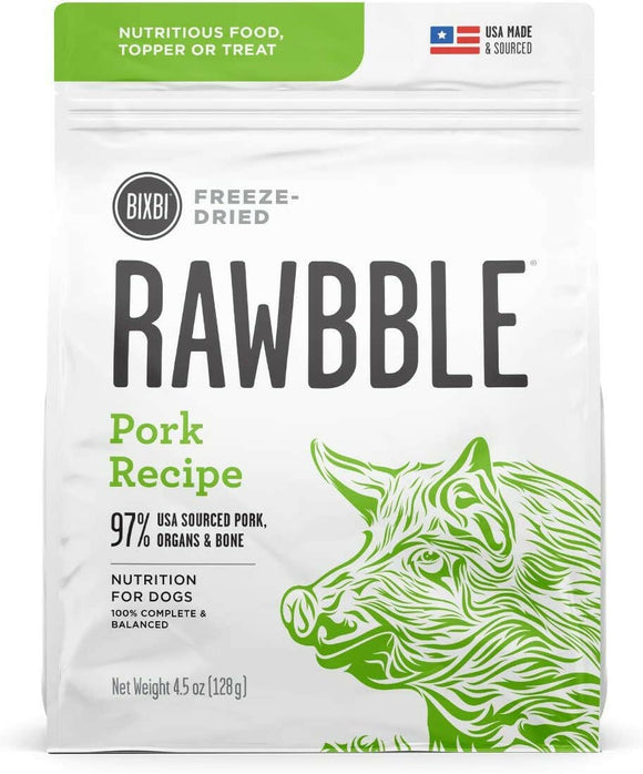 Bixbi Rawbble Freeze-Dried Dog Food, Pork Recipe