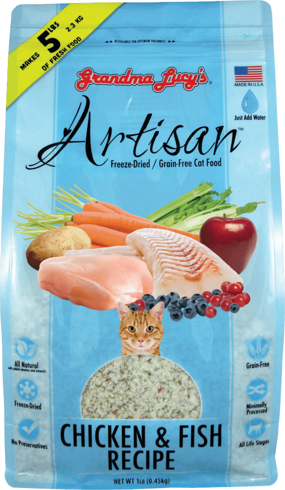 Grandma Lucy's Artisan Grain-Free Chicken and Fish Freeze-Dried Cat Food