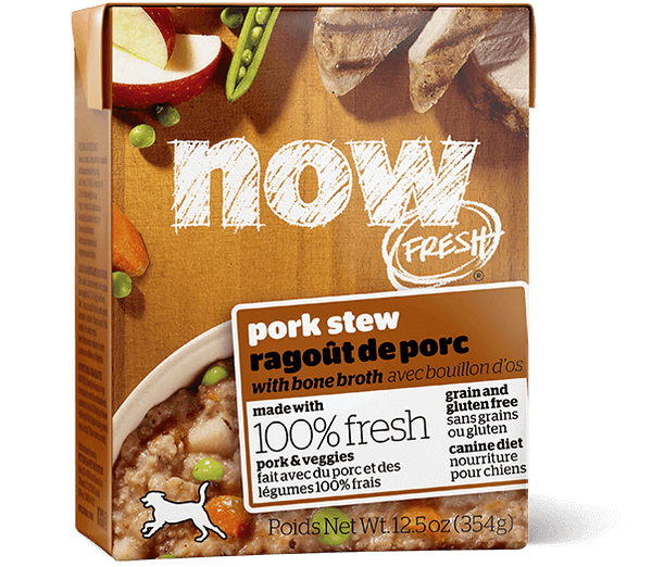 Petcurean Now! Fresh Grain Free Pork Stew with Bone Broth Wet Dog Food