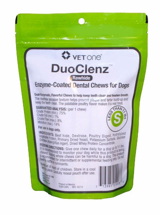 DuoClenz Rawhide, Enzyme-Coated Dental Chews for Dogs, Small (30 ct)