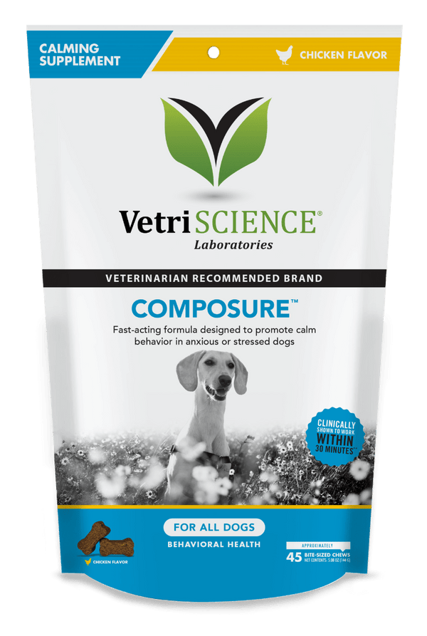 VetriScience Composure Peanut Butter Flavored Calming Supplement for Dogs (120 soft chews)
