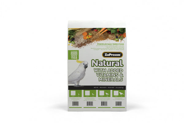 Zupreem Natural Food with Added Vitamins Minerals Amino Acids for Medium Birds