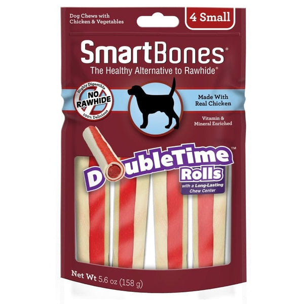 SmartBones DoubleTime Rolls Chicken Dog Treat (4 small rolls)