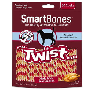 SmartBones Twist Sticks Chicken Dog Treat (50 stick)