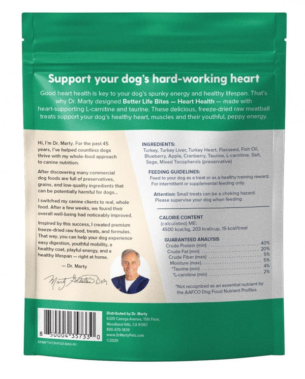 Dr. Marty Better Life Bites Heart Health Freeze Dried Dog Treats (3.5 oz)