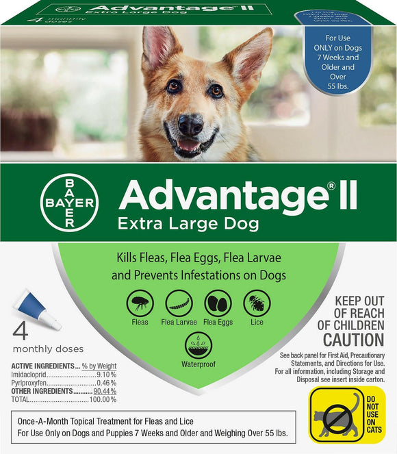 Advantage II Flea Control for Extra Large Dogs (Over 55 lbs) Blue Box