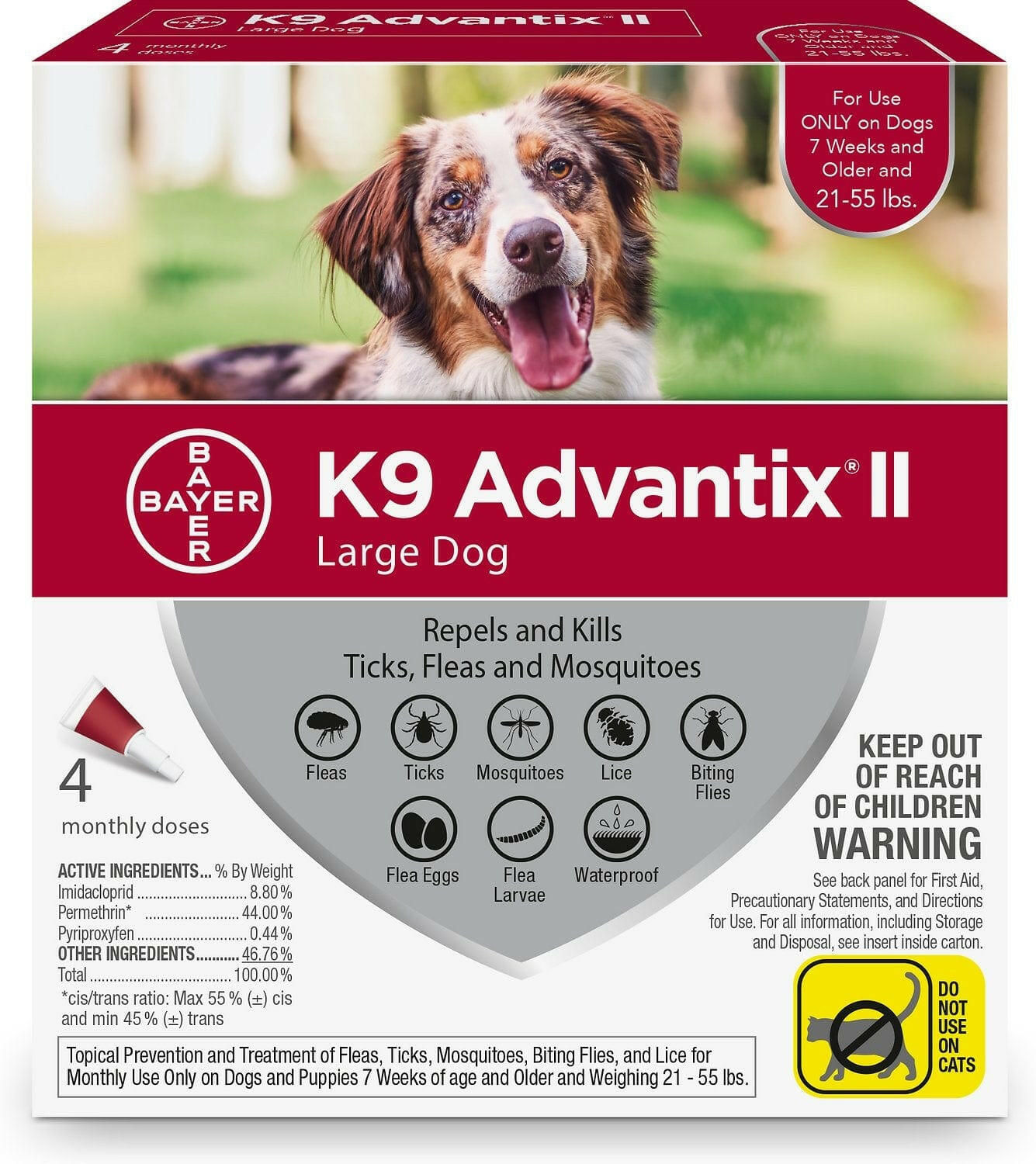 K9 Advantix II for Large Dogs (21-55 lbs) Red Box