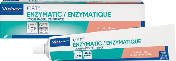 Virbac C.E.T. Enzymatic Toothpaste for Dogs & Cats, 2.5 oz - Seafood Flavor
