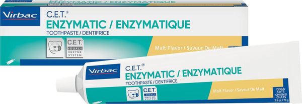 Virbac C.E.T. Enzymatic Toothpaste for Dogs & Cats, 2.5 oz - Malt Flavor