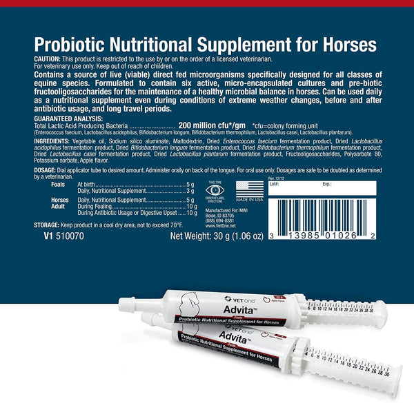 Advita Probiotic Paste for Horses (30g tube)