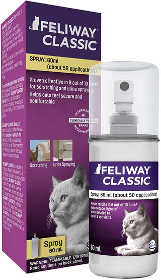 Buy the feliway cat spray today for a calm and clean cat