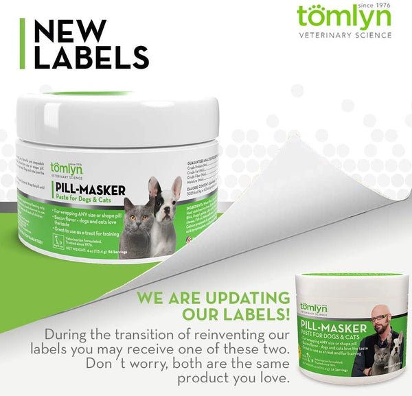 Updated packaging of Tomlyn Pill Wrap for Dogs & Cats
