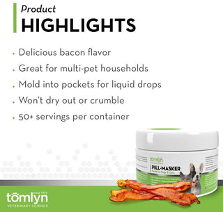 Key features of Tomlyn Pill Wrap's bacon flavor