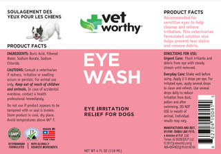Vet Worthy Eye Wash for Dogs 4 oz.