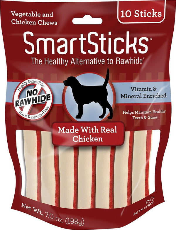 SmartBones SmartSticks Chicken Dog Treats (10 chews)