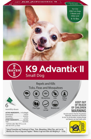 K9 Advantix II for Small Dogs (4 -10 lbs) Green Box