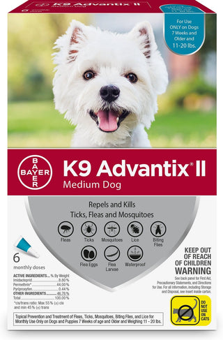 K9 Advantix II for Medium Dogs (11-20 lbs) Teal Box