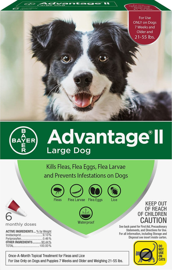 Advantage II Flea Control for Large Dogs (21-55 lbs) Red Box