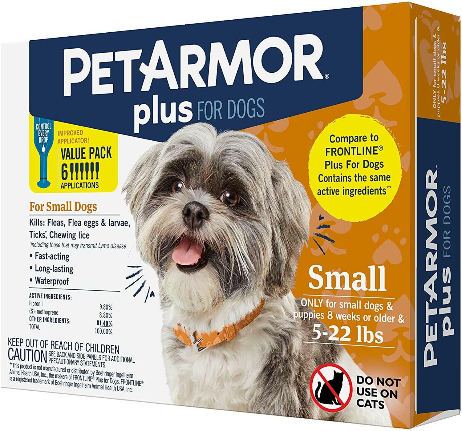 PetArmor Plus Flea & Tick Spot Treatment for Dogs, 5-22 lbs