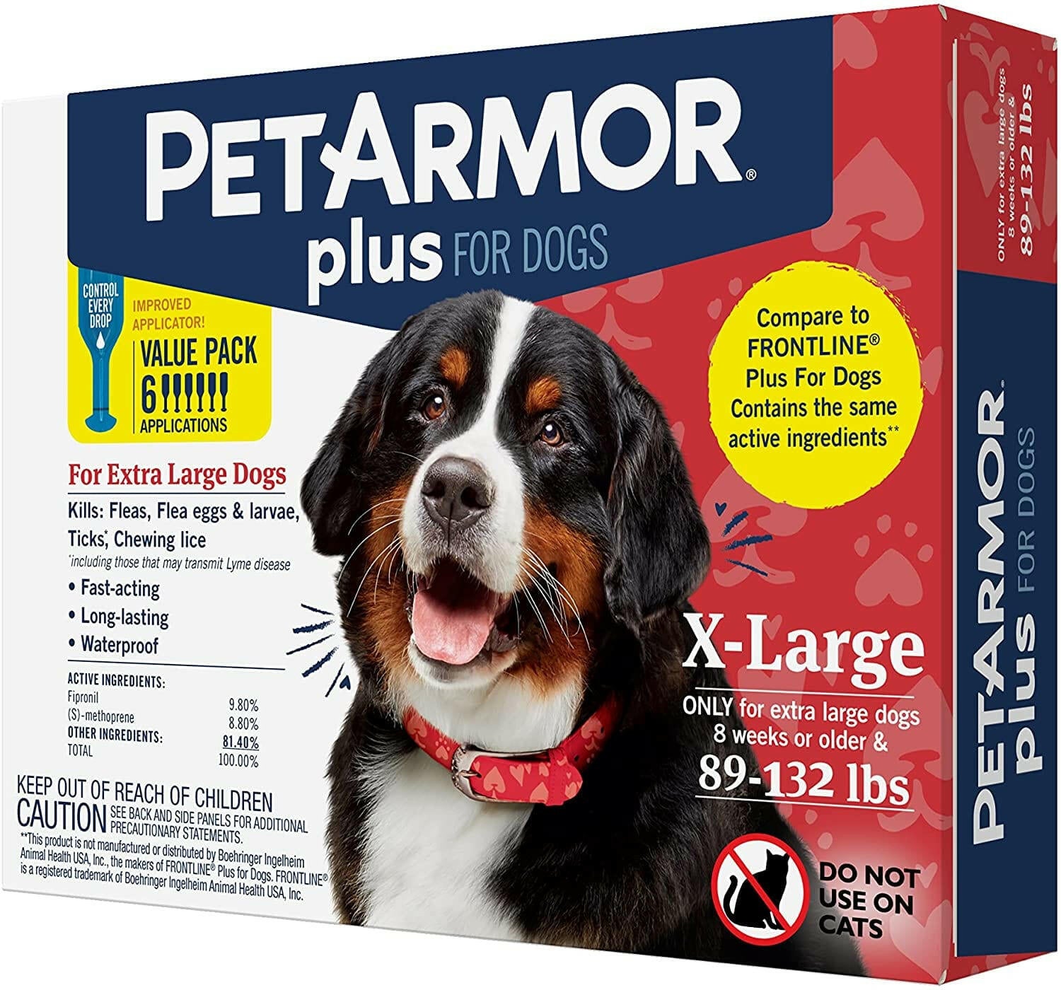 PetArmor Plus Flea & Tick Spot Treatment for Dogs, 89-132 lbs