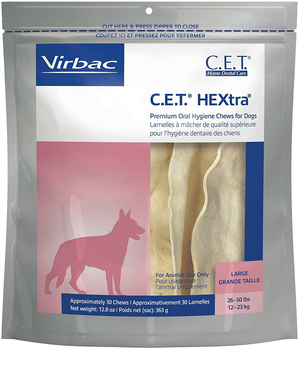 C.E.T. HEXtra Dental Chews for Large Dogs