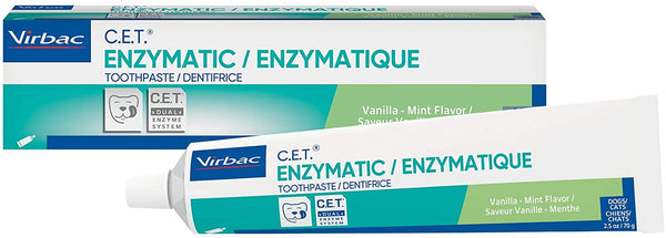 Virbac C.E.T. Enzymatic Toothpaste for Dogs & Cats, 2.5 oz - Vanilla Mint Flavor