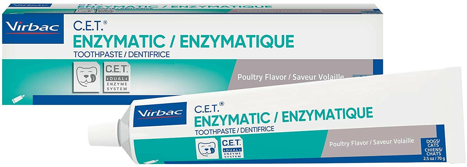 Virbac C.E.T. Enzymatic Toothpaste for Dogs & Cats, 2.5 oz - Poultry Flavor