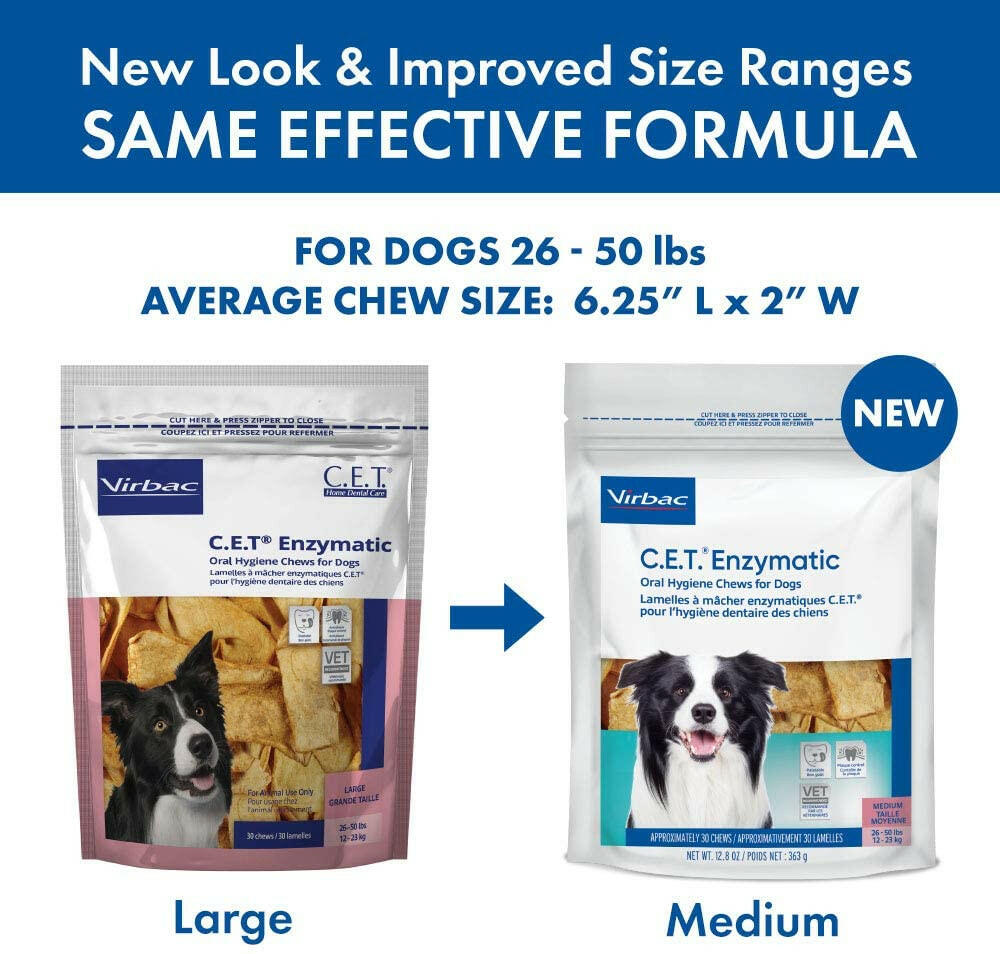 C.E.T. Enzymatic Dental Chews for Medium Dogs