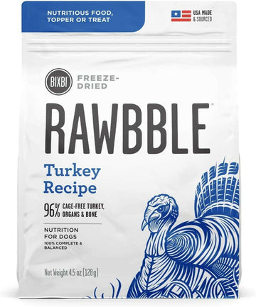 Bixbi Rawbble Freeze-Dried Dog Food, Turkey Recipe