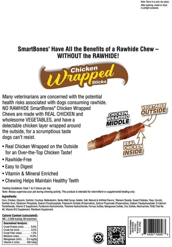 SmartBones Chicken Wrap Sticks Dog Treat (8 sticks)