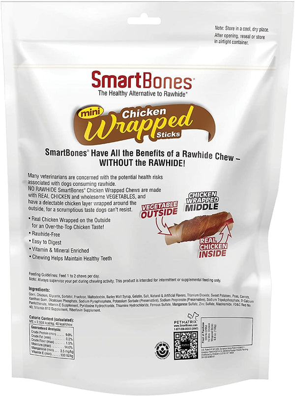 SmartBones Chicken Wrap Sticks Dog Treats (15 mini sticks)