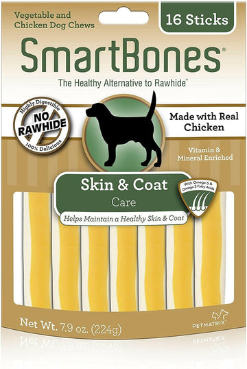 SmartBones Skin & Coat Care Chicken Chews Dog Treats (16 sticks)