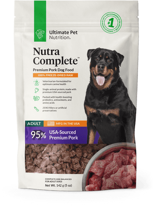 Ultimate Pet Nutrition Nutra Complete Premium Pork Freeze-Dried Raw Dog Food 