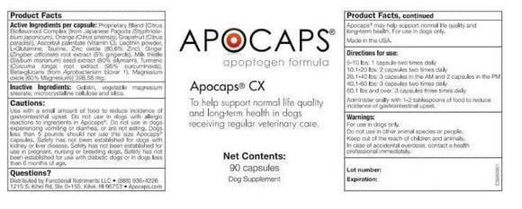 Apocaps CX Apoptogen Formula for Dogs
