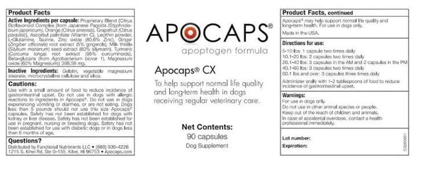 Apocaps CX Apoptogen Formula for Dogs