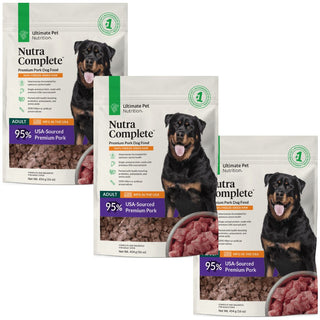 Ultimate Pet Nutrition Nutra Complete Premium Pork Freeze-Dried Raw Dog Food (16 oz) - 3 pack