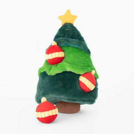 ZippyPaws Holiday Burrow Plush Dog Toy, Christmas Tree