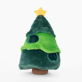 ZippyPaws Holiday Burrow Plush Dog Toy, Christmas Tree - 0