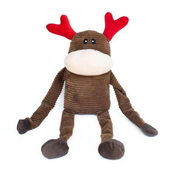 ZippyPaws Holiday Crinkle Dog Toy, Reindeer